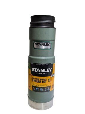 Stanley Classic One-Hand Vacuum Mug NEW Hammertone Green